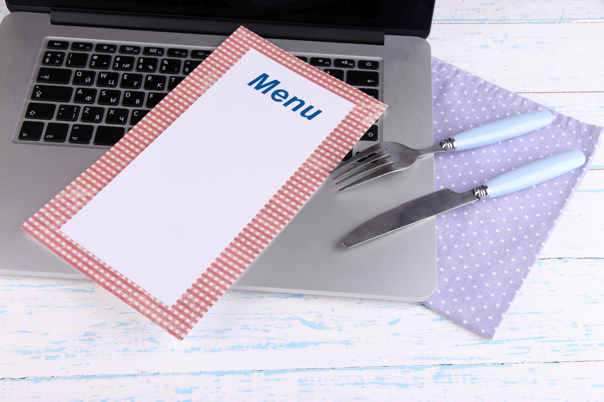 Set of printed menu cards and notes